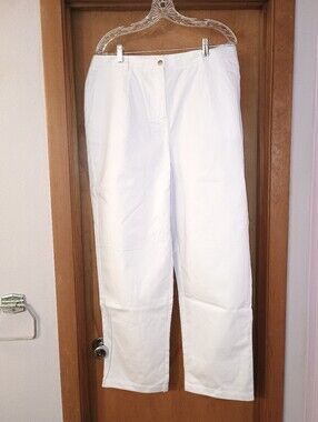 White Classic Chino Appleseed's Womens Pants Size 18 Business Office Casual NWT
